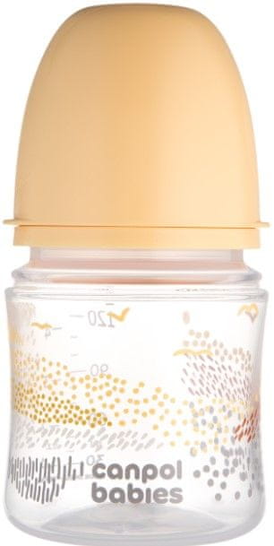 Canpol babies Antikoliková fľaša EasyStart MOUNTAINS 120 ml béžová